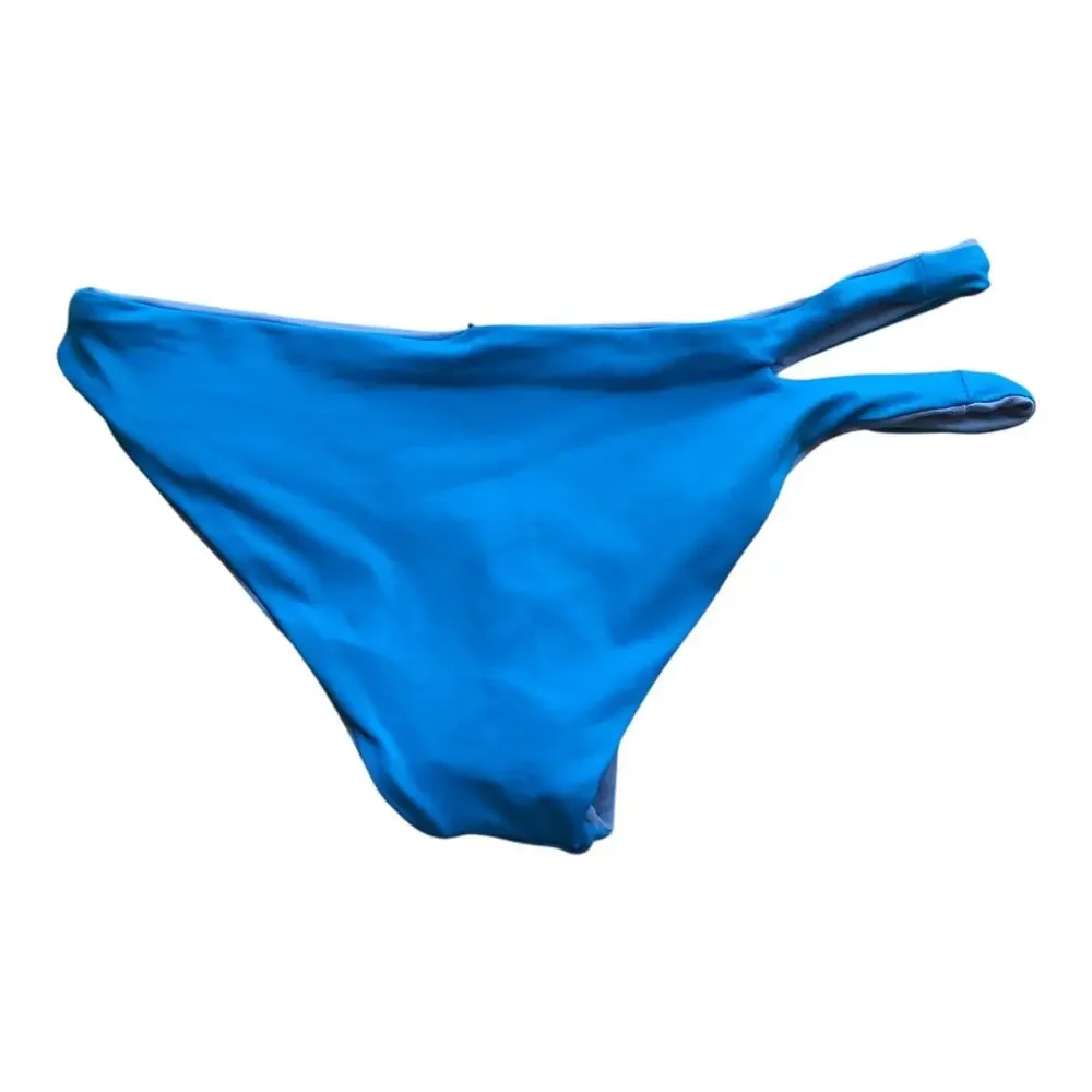 L Space Breakers Blue Reversible Classic Bikini Bottom Women's Size Small NWT